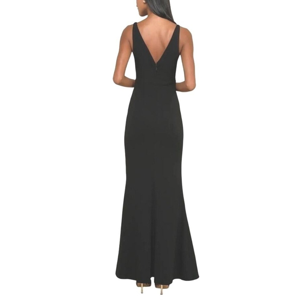 Lulus Black Formal Maxi Dress Sleeveless V Neck Evening Gown Wedding Guest M NWT - Picture 4 of 8
